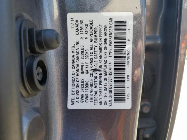 Photo 11 VIN: 2HGFB2F93FH514114 - HONDA CIVIC 