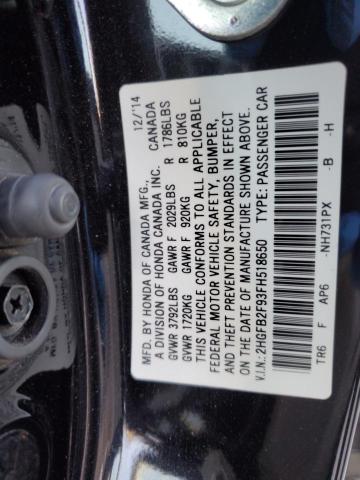 Photo 12 VIN: 2HGFB2F93FH518650 - HONDA CIVIC EXL 