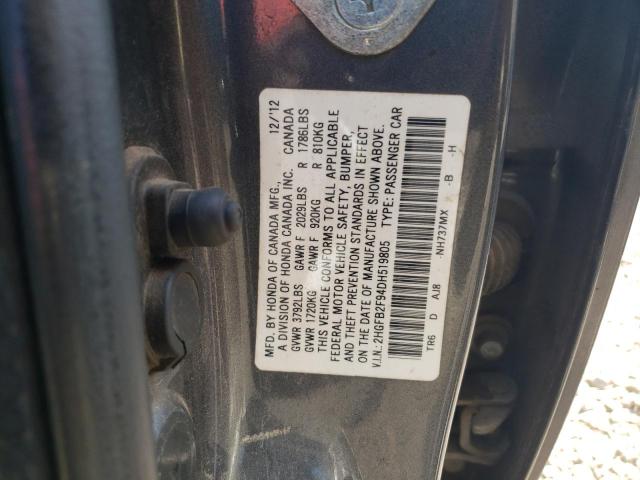 Photo 11 VIN: 2HGFB2F94DH519805 - HONDA CIVIC EXL 