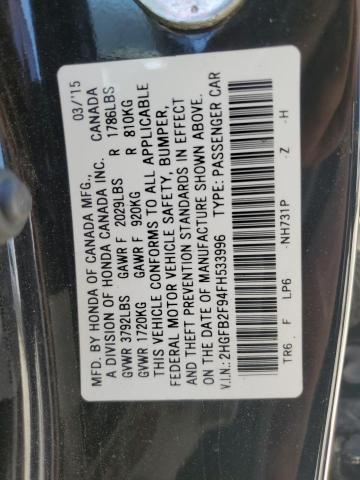 Photo 11 VIN: 2HGFB2F94FH533996 - HONDA CIVIC 