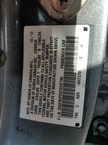 Photo 12 VIN: 2HGFB2F95CH547160 - HONDA CIVIC EXL 