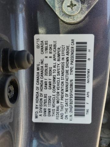 Photo 11 VIN: 2HGFB2F95FH528676 - HONDA CIVIC 