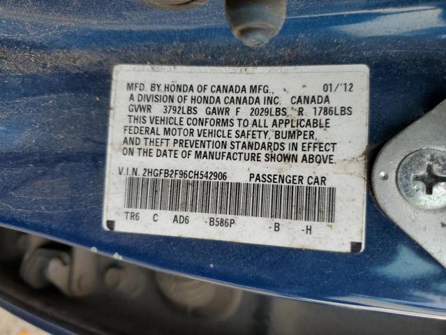 Photo 11 VIN: 2HGFB2F96CH542906 - HONDA CIVIC 