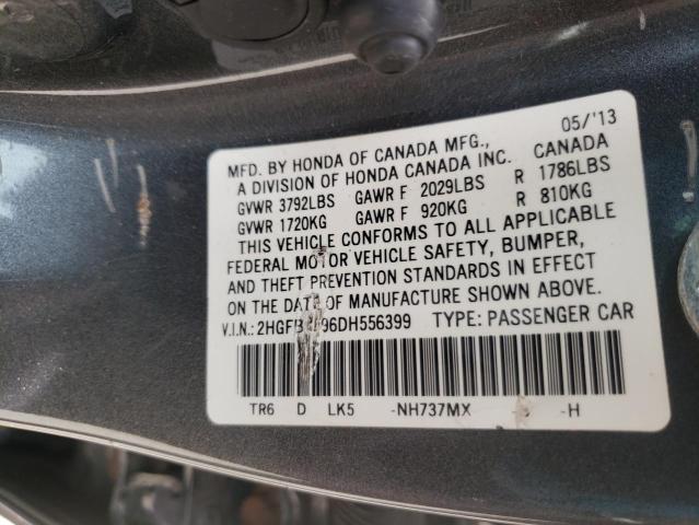 Photo 9 VIN: 2HGFB2F96DH556399 - HONDA CIVIC EXL 