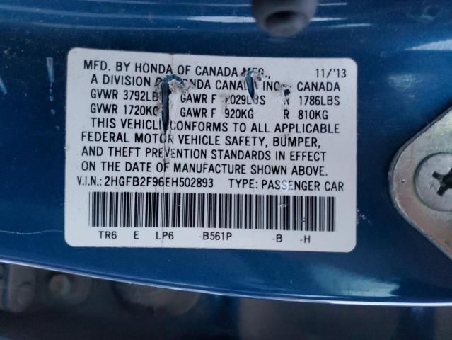 Photo 11 VIN: 2HGFB2F96EH502893 - HONDA CIVIC 