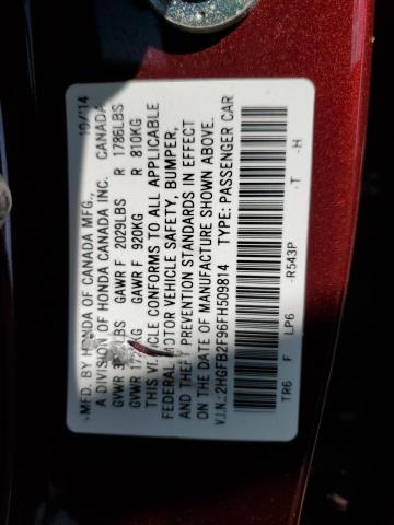 Photo 11 VIN: 2HGFB2F96FH509814 - HONDA CIVIC 