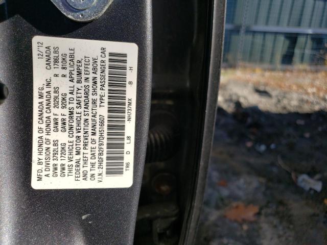 Photo 11 VIN: 2HGFB2F97DH516607 - HONDA CIVIC EXL 