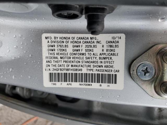 Photo 11 VIN: 2HGFB2F98FH508549 - HONDA CIVIC EXL 