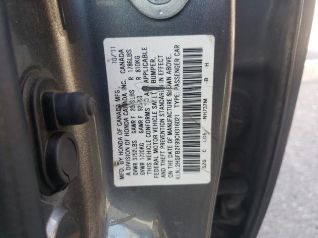 Photo 11 VIN: 2HGFB2F99CH316021 - HONDA CIVIC EXL 