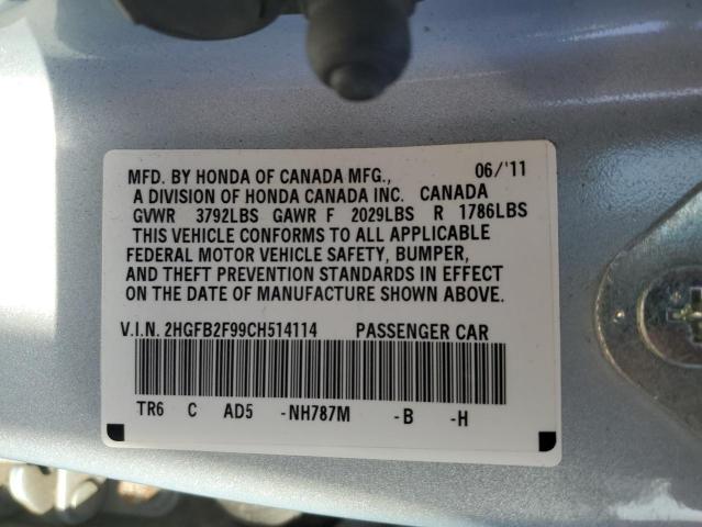 Photo 11 VIN: 2HGFB2F99CH514114 - HONDA CIVIC 