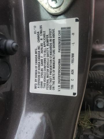 Photo 11 VIN: 2HGFB2F99CH542866 - HONDA CIVIC EXL 