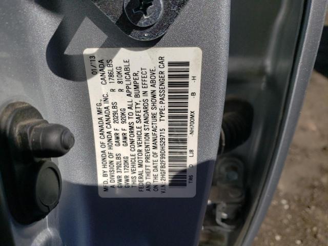 Photo 11 VIN: 2HGFB2F99DH529715 - HONDA CIVIC EXL 