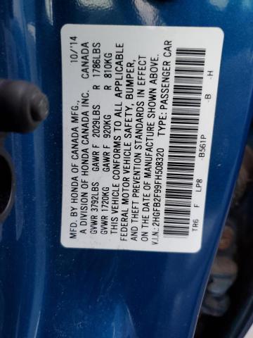 Photo 11 VIN: 2HGFB2F99FH508320 - HONDA CIVIC EXL 