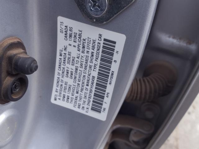 Photo 9 VIN: 2HGFB2F99FH546498 - HONDA CIVIC EXL 