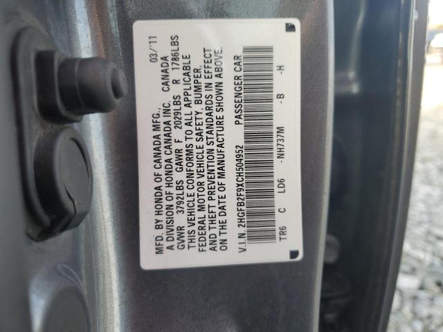 Photo 11 VIN: 2HGFB2F9XCH504952 - HONDA CIVIC 