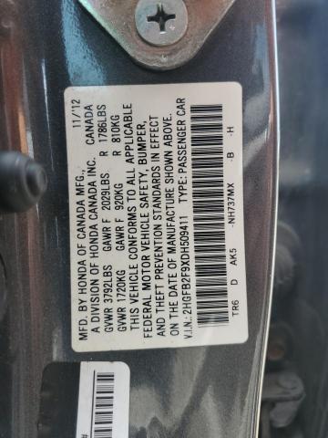 Photo 11 VIN: 2HGFB2F9XDH509411 - HONDA CIVIC EXL 