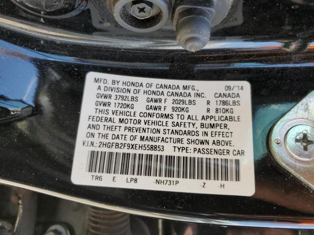 Photo 12 VIN: 2HGFB2F9XEH558853 - HONDA CIVIC 