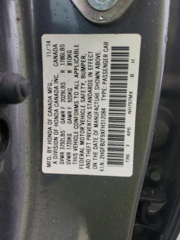 Photo 12 VIN: 2HGFB2F9XFH512084 - HONDA CIVIC EXL 