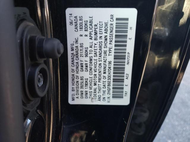 Photo 11 VIN: 2HGFB6E50EH704196 - HONDA CIVIC 