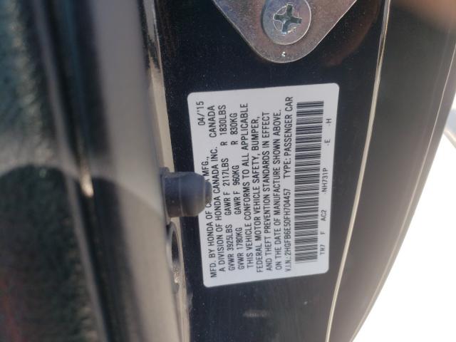 Photo 9 VIN: 2HGFB6E50FH704457 - HONDA CIVIC SI 