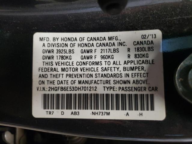 Photo 12 VIN: 2HGFB6E53DH701212 - HONDA CIVIC SI 