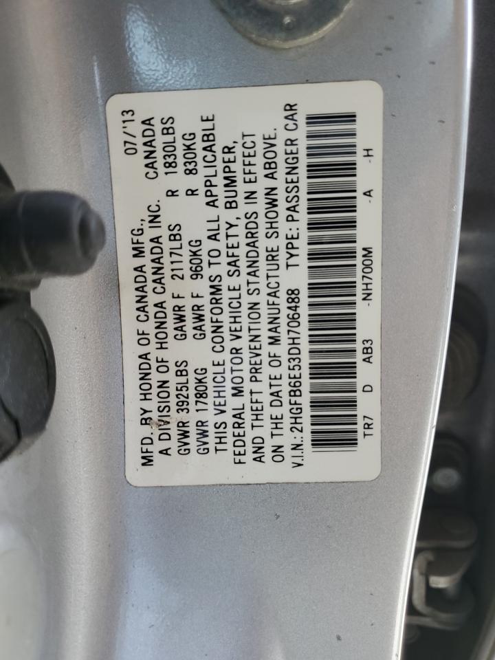 Photo 11 VIN: 2HGFB6E53DH706488 - HONDA CIVIC 