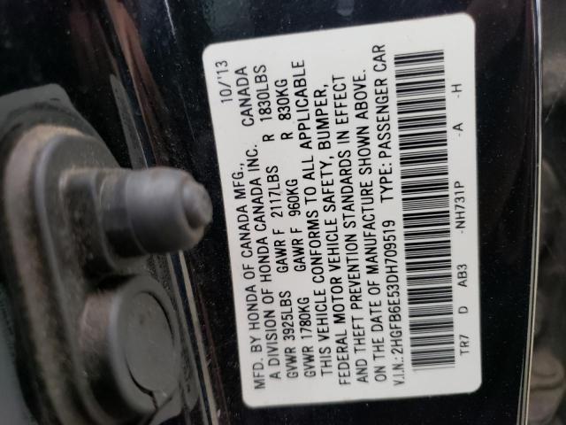 Photo 12 VIN: 2HGFB6E53DH709519 - HONDA CIVIC 