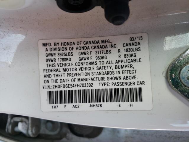 Photo 11 VIN: 2HGFB6E54FH703392 - HONDA CIVIC SI 