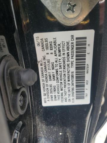 Photo 11 VIN: 2HGFB6E54FH708916 - HONDA CIVIC SI 