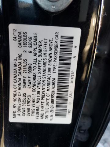 Photo 12 VIN: 2HGFB6E55CH703624 - HONDA CIVIC SI 