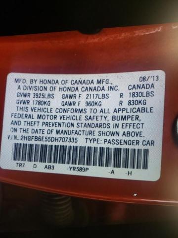 Photo 11 VIN: 2HGFB6E55DH707335 - HONDA CIVIC SI 