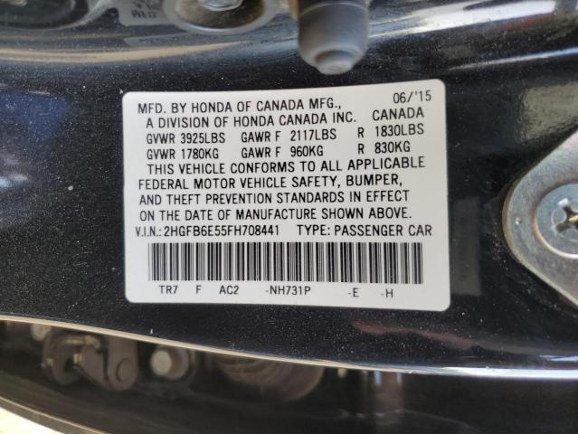 Photo 11 VIN: 2HGFB6E55FH708441 - HONDA CIVIC SI 