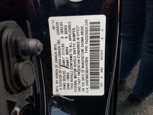 Photo 9 VIN: 2HGFB6E56DH707876 - HONDA CIVIC SI 