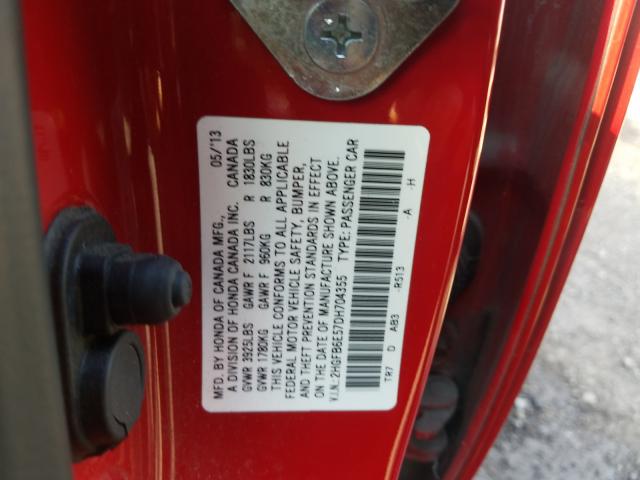 Photo 9 VIN: 2HGFB6E57DH704355 - HONDA CIVIC SI 