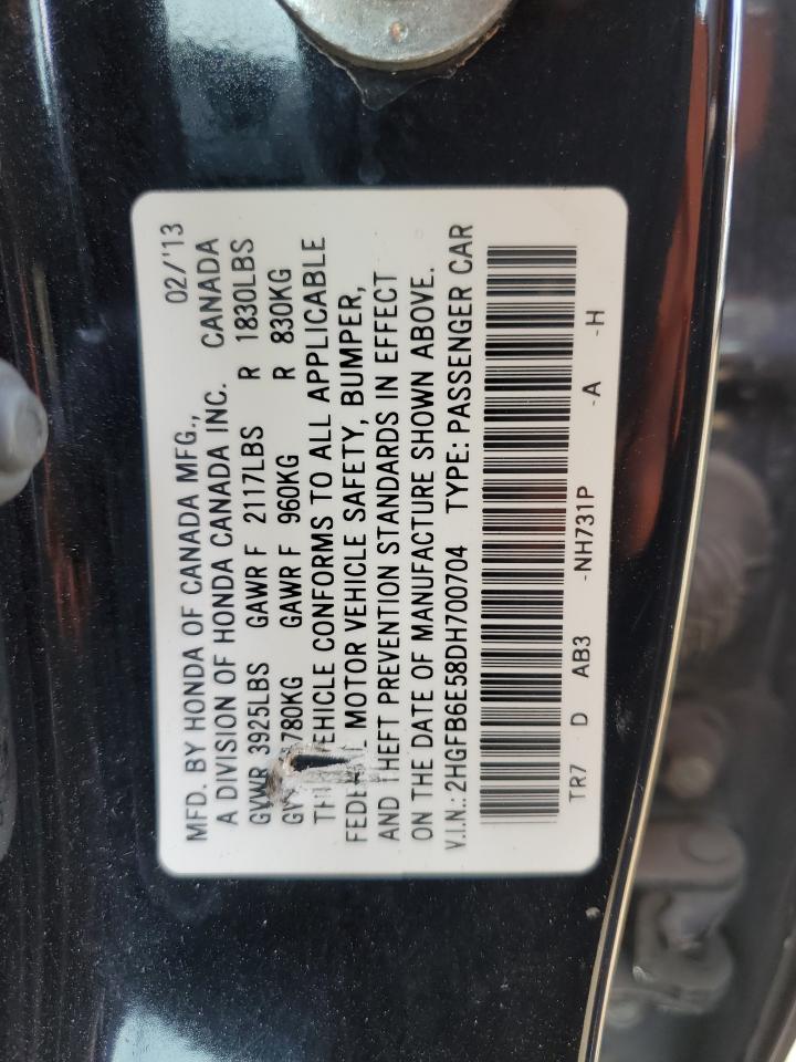 Photo 11 VIN: 2HGFB6E58DH700704 - HONDA CIVIC 