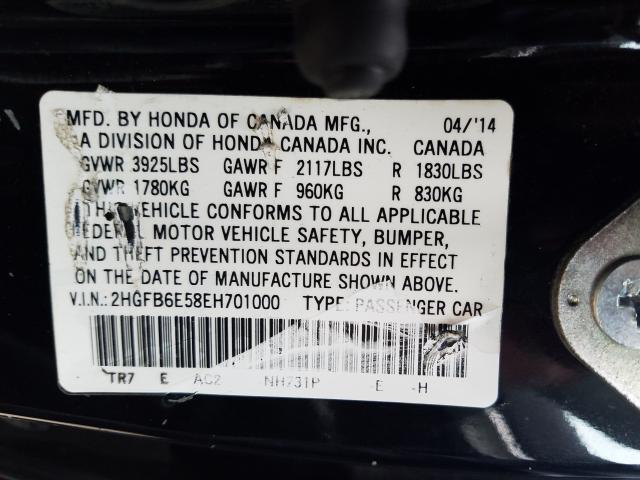 Photo 9 VIN: 2HGFB6E58EH701000 - HONDA CIVIC SI 