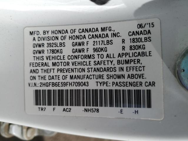 Photo 12 VIN: 2HGFB6E59FH709043 - HONDA CIVIC SI 