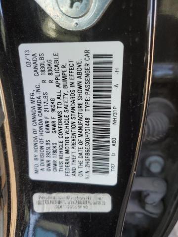 Photo 11 VIN: 2HGFB6E5XDH701448 - HONDA CIVIC 