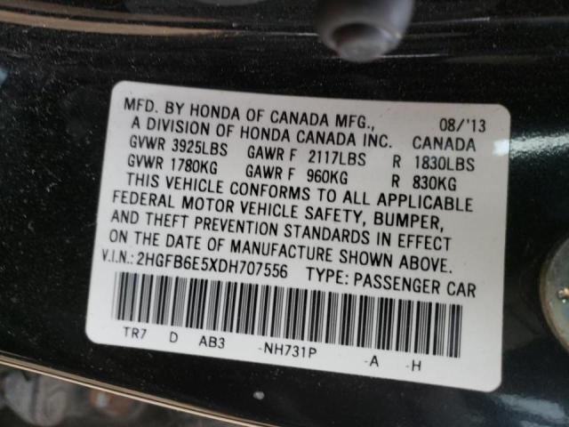 Photo 9 VIN: 2HGFB6E5XDH707556 - HONDA CIVIC SI 