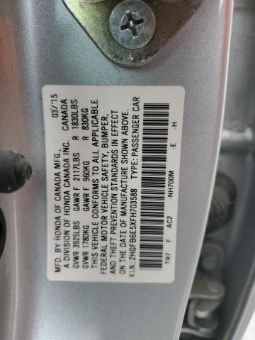 Photo 12 VIN: 2HGFB6E5XFH703588 - HONDA CIVIC SI 