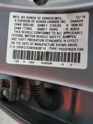 Photo 9 VIN: 2HGFC1E3XHH638114 - HONDA CIVIC EX 