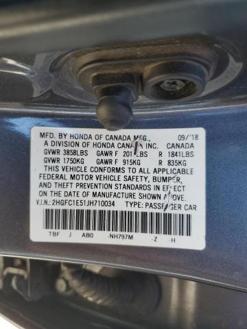 Photo 11 VIN: 2HGFC1E51JH710034 - HONDA CIVIC SI 