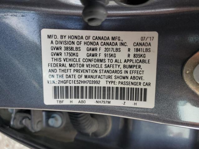 Photo 11 VIN: 2HGFC1E52HH703992 - HONDA CIVIC SI 