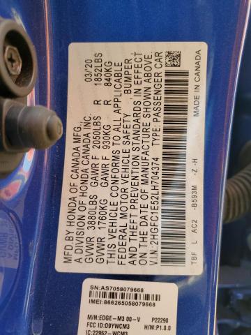 Photo 12 VIN: 2HGFC1E52LH704374 - HONDA CIVIC SI 