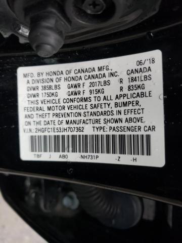 Photo 9 VIN: 2HGFC1E53JH707362 - HONDA CIVIC SI 