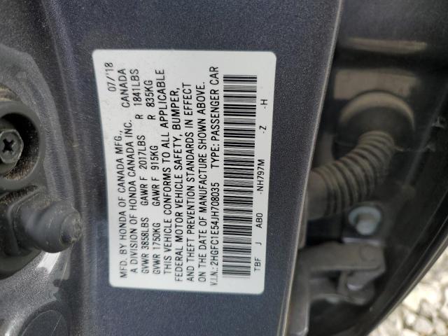 Photo 11 VIN: 2HGFC1E54JH708035 - HONDA CIVIC 