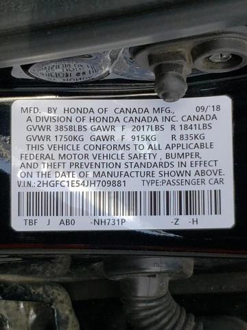 Photo 9 VIN: 2HGFC1E54JH709881 - HONDA CIVIC SI 