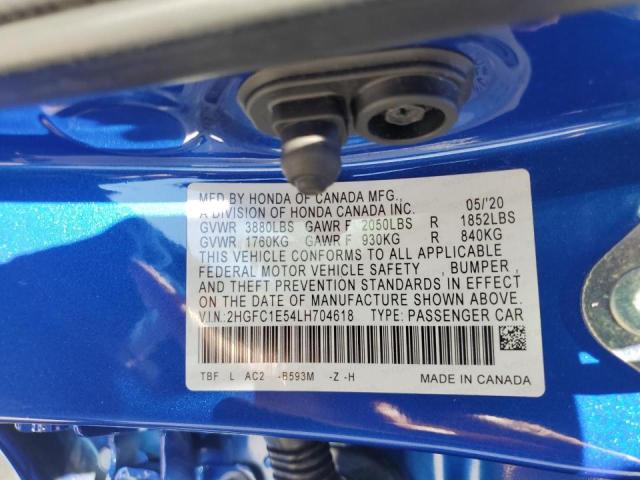 Photo 9 VIN: 2HGFC1E54LH704618 - HONDA CIVIC SI 