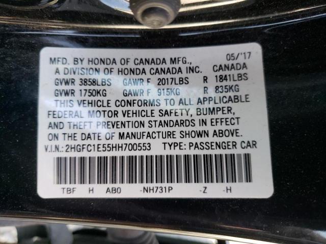 Photo 9 VIN: 2HGFC1E55HH700553 - HONDA CIVIC SI 