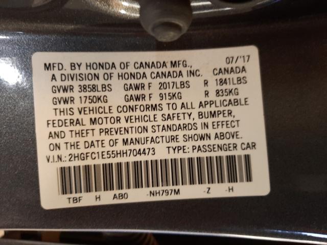 Photo 9 VIN: 2HGFC1E55HH704473 - HONDA CIVIC SI 